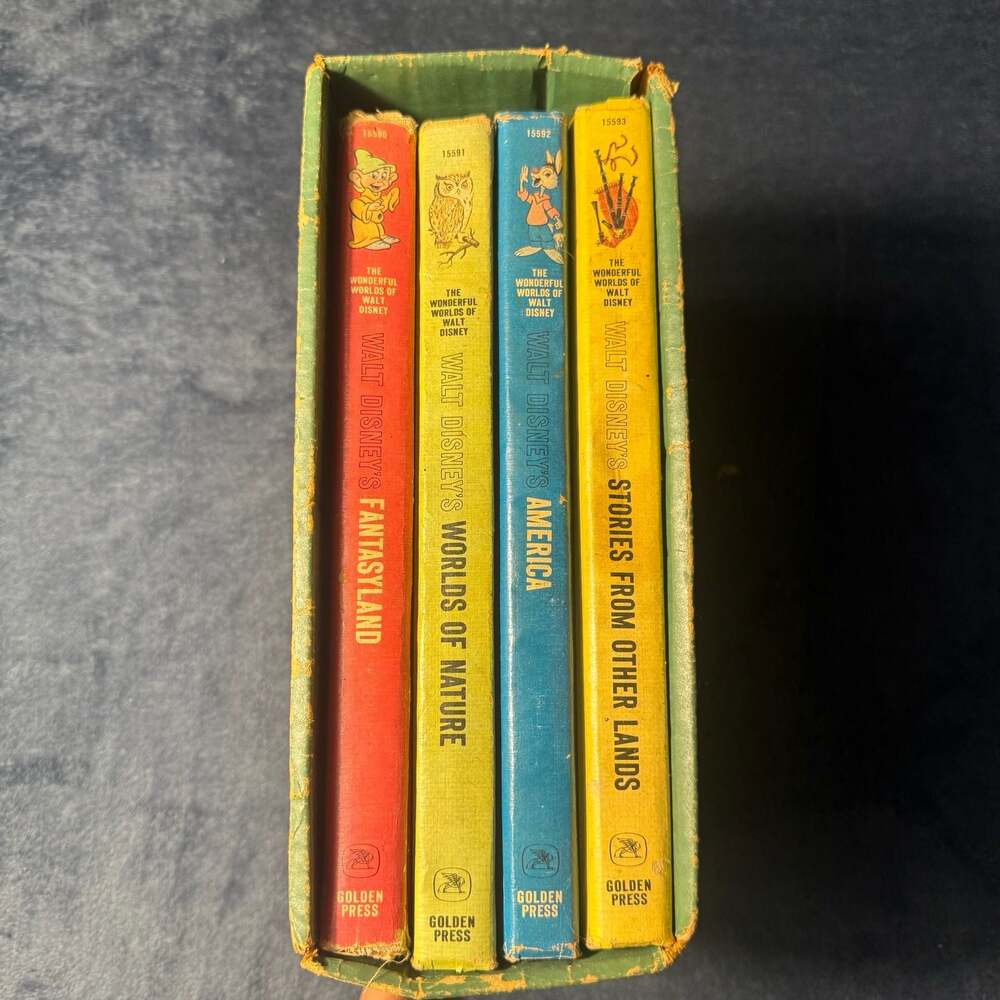 Vintage 1965 The Wonderful Worlds of Walt Disney 4-Volume Boxed Book Set